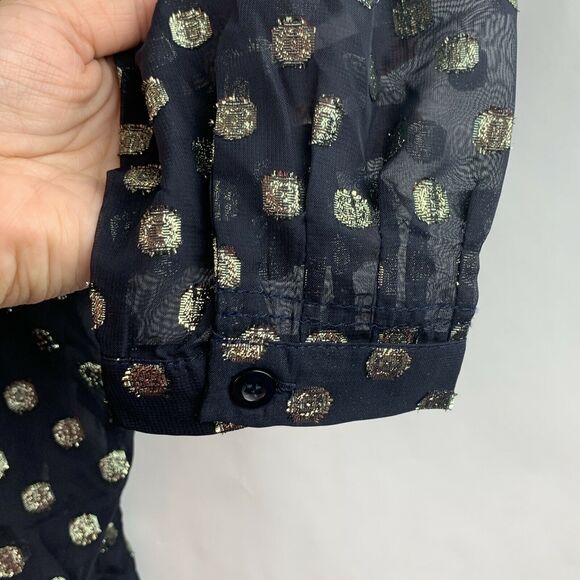 Bishop And Young Dark Romance Metallic Gold Polka Dot Blouse NWT Size S - Picture 8 of 9